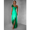 Zelené dlouhé asymetrické společenské šaty SIMONE
