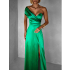 Zelené dlouhé asymetrické společenské šaty SIMONE