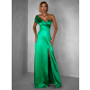 Zelené dlouhé asymetrické společenské šaty SIMONE