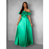 Zelené plesové saténové dlouhé šaty EBOLIA bez ramínek