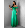 Zelené plesové saténové dlouhé šaty EBOLIA bez ramínek