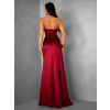 Bordó dlouhé saténové šaty ALITAN s korzetem