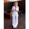 Bílý kalhotový mušelínový komplet THEIA s košilí