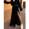 Černá mušelínová dlouhá sukně CARAXE s rozparky