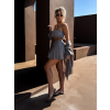 Šedohnědá krátká mušelínová sukně LARLEY s kraťásky