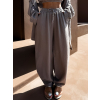 Šedohnědé široké mušelínové kalhoty PIREUSA