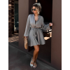 Šedohnědé krátké mušelínové šaty STEFANIE