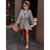 Šedohnědé krátké mušelínové šaty STEFANIE