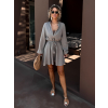 Šedohnědé krátké mušelínové šaty STEFANIE