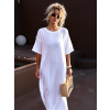 Bílé mušelínové dlouhé maxi šaty SPEEDY