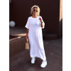 Bílé mušelínové dlouhé maxi šaty SPEEDY