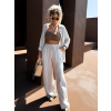 Béžový mušelínový kalhotový komplet THEIA s košilí
