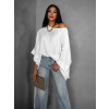Bílá oversize tunika LYONNEL s dlouhým rukávem