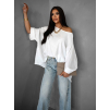 Bílá oversize tunika LYONNEL s dlouhým rukávem