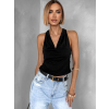 Černý elegantní top OWENS s výstřihem