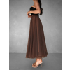 Hnědá dlouhá tylová sukně LETTEW