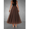 Hnědá dlouhá tylová sukně LETTEW