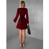 Vínové áčkové šaty STIEL s dlouhým rukávem
