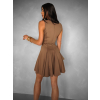 Hnědé krátké áčkové šaty AEMMA
