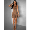 Hnědé krátké áčkové šaty AEMMA