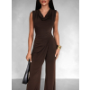 Hnědý elegantní dlouhý overal LUDERITZ