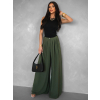 Khaki široké wide leg kalhoty VATIKA