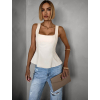 Krémový vypasovaný top SAPHIRE