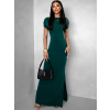 Smaragdové dlouhé šaty TIELAS s řasením