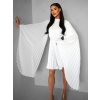 Bílé elegantní šaty KRAGERO s dlouhým rukávem