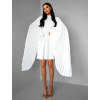 Bílé elegantní šaty KRAGERO s dlouhým rukávem