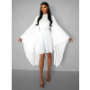 Bílé elegantní šaty KRAGERO s dlouhým rukávem