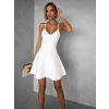 Bílé letní áčkové šaty PERTHY na ramínka