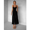 Černé dlouhé elastické šaty TULULA na ramínka