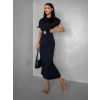 Tmavě modré elegantní šaty BANKANZA se sponou