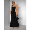 Černé dlouhé šaty NELINA s páskem