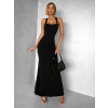 Černé dlouhé šaty NELINA s páskem