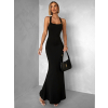 Černé dlouhé šaty NELINA s páskem