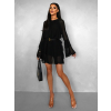 Černé koktejlové šaty JAMINE s volány