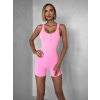 Růžový stahující kraťasový krátký overal ALICAN