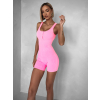 Růžový stahující kraťasový krátký overal ALICAN