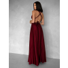 Vínové variabilní saténové šaty VALERDI  a rozparkem