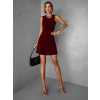 Vínové krátké áčkové jednoduché šaty SYRANA