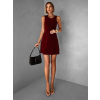 Vínové krátké áčkové jednoduché šaty SYRANA