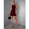 Vínové krátké áčkové jednoduché šaty SYRANA