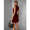 Vínové krátké áčkové jednoduché šaty SYRANA