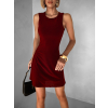 Vínové krátké áčkové jednoduché šaty SYRANA
