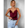 Vínový saténový elegantní top BAELY