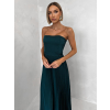 Smaragdové letní plisované šaty CAPRIE bez ramínek