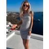 Šedé bavlněné letní mini šaty CALORA