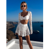 Bílý krajkovaný letní komplet BLONDIE se sukní
